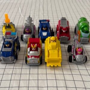 9 Paw Patrol die cast cars in great used condition!